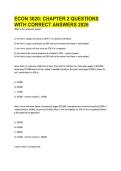 ECON 3020- CHAPTER 2 QUESTIONS WITH CORRECT ANSWERS 2026