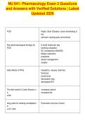 NU 641- Pharmacology Exam 2 Questions&NewLine;and Answers with Verified Solutions &vert; Latest&NewLine;Updated 2026