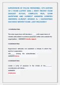 SUPERVISION OF POLICE PERSONNEL 10Th EDITION &NewLine;CH 2 EXAM &lpar;LATEST 2026&rpar; &vert;&vert; MOST RECENT EXAM &NewLine;2026&vert;2027 ACTUAL COMPLETE REAL EXAM  &NewLine;QUESTIONS AND CORRECT ANSWERS &lpar;VERIFIED &NewLine;ANSWERS&rpar; ALREADY GRADED A&plus; &vert; GUARANTEED &NewLine;SUCCESS&excl;&excl; NEWEST EXAM &vert; JUST RELEASED&excl;&excl;