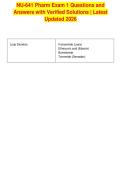 NU-641 Pharm Exam 1 Questions and&NewLine;Answers with Verified Solutions &vert; Latest&NewLine;Updated 2026