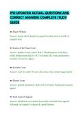 SFO UPDATED ACTUAL QUESTIONS AND &NewLine;CORRECT ANSWERS COMPLETE STUDY &NewLine;GUIDE 