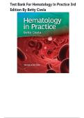 Test Bank For Hematology in Practice 3rd Edition By Betty Ciesla