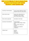 NUR 119 15-3 Monitor IV site & infusion Exam&NewLine;Questions and Answers with Verified&NewLine;Solutions &vert; Latest Updated 2026