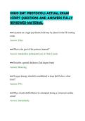SNHD EMT PROTOCOLS ACTUAL EXAM &NewLine;SCRIPT QUESTIONS AND ANSWERS FULLY &NewLine;REVIEWED MATERIAL