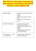 NUR 128 Unit 1 Pancreatitis&comma; Pancreatic CA&NewLine;Exam Questions and Answers with Verified&NewLine;Solutions &vert; Latest Updated 2026
