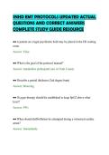 SNHD EMT PROTOCOLS UPDATED ACTUAL &NewLine;QUESTIONS AND CORRECT ANSWERS &NewLine;COMPLETE STUDY GUIDE RESOURCE 