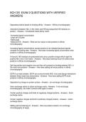 BCH 351 EXAM 2 QUESTIONS WITH VERIFIED ANSWERS