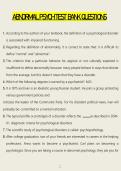 Abnormal Psych Test Bank &vert; 110 Questions & Answers &vert; Psychology Exam Prep&NewLine;&NewLine;