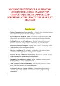 MICHIGAN MAINTENANCE & ALTERATION &NewLine;CONTRACTOR LICENSE EXAMINATION &NewLine;COMPLETE QUESTIONS AND DETAILED &NewLine;SOLUTIONS LATEST UPDATE THIS YEAR JUST &NewLine;RELEASED