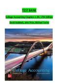 Test Bank for College Accounting Chapters 1-30&comma; 17th Edition by David Haddock&comma; John Price & Michael Farina &vert; Complete Chapters 1-30 &vert; Verified Questions & Answers &vert; A&plus; Graded &vert; 2025&sol;2026 Updated