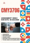 CMY3706 Assignment 1 &lbrace;COMPLETE ANSWERS&rcub; Semester 2 &lpar;Due Date 18 August 2026&rpar;