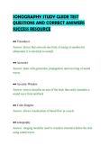 SONOGRAPHY STUDY GUIDE TEST &NewLine;QUESTIONS AND CORRECT ANSWERS &NewLine;SUCCESS RESOURCE