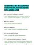SONOGRAPHY TEST BANK UPDATED &NewLine;QUESTIONS AND VERIFIED ANSWERS &NewLine;EXAM SUCCESS GUIDE 