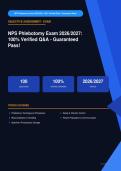  NPS Phlebotomy Exam Actual 2026&sol;2027 &ndash; Complete Exam-Style Questions &vert; 100&percnt; Verified &ndash; Pass Guaranteed &ndash; A&plus; Graded