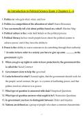 An Introduction to Political Science Exam 1 &vert; Chapters 1-6 Practice Questions & Answers&NewLine;&NewLine;