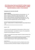 APEA Pharmacology Final Latest 2026&sol;2027 Test Bank Complete Exam Questions & Answers with Detailed Rationales &vert; Complete Exam-Style Questions &vert; Graded A&plus; Pass Guaranteed