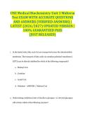 UNE Medical Biochemistry Unit 3 Midterm Test EXAM WITH ACCURATE QUESTIONS AND ANSWERS &lpar;VERIFIED ANSWERS&rpar; &vert; LATEST &lpar;2026&sol;2027&rpar; UPDATED VERSION &vert; 100&percnt; GUARANTEED PASS &lbrace;JUST RELEASED&rcub;
