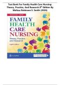 Test Bank for Family Health Care Nursing&colon; Theory Practice and Research&comma; 8th Edition&comma; Melissa Robinson&comma; &lpar; All Chapters Covered&rpar;