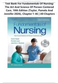 Test Bank - Fundamentals of Nursing&colon; The Art and Science of Person-Centered Care&comma; 10th Edition &lpar;Taylor&comma; 2019&rpar;&comma; Chapter 1-46 &vert; All Chapters
