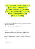 PSYC 140 EXAM 5 WITH ACCURATE QUESTIONS AND ANSWERS &lpar;VERIFIED ANSWERS&rpar; &vert; LATEST &lpar;2026&sol;2027&rpar; UPDATED VERSION &vert; 100&percnt; GUARANTEED PASS &lbrace;JUST RELEASED&rcub;