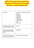 NUR 210 Nursing Assessment Exam&NewLine;Questions and Answers with Verified&NewLine;Solutions &vert; Latest Updated 2026