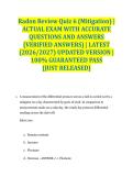 Radon Review Quiz 6 &lpar;Mitigation&rpar; &vert; ACTUAL EXAM WITH ACCURATE QUESTIONS AND ANSWERS &lpar;VERIFIED ANSWERS&rpar; &vert; LATEST &lpar;2026&sol;2027&rpar; UPDATED VERSION &vert; 100&percnt; GUARANTEED PASS &lbrace;JUST RELEASED&rcub;