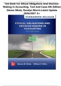 TEST BANK FOR ETHICAL OBLIGATIONS AND DECISION-MAKING IN ACCOUNTING&comma; TEXT AND CASES 6TH EDITION STEVEN MINTZ&comma; ROSELYN MORRIS&period;Latest Update 2026&sol;2027 A&plus;
