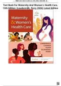 Test Bank For Maternity & Woman&rsquo;s Health Care 13th Edition By Lowdermilk &vert;&vert; Perry Latest Edition 2026
