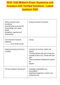 NUR 1290 Midterm Exam Questions and&NewLine;Answers with Verified Solutions &vert; Latest&NewLine;Updated 2026