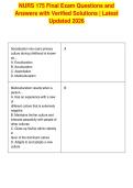 NURS 175 Final Exam Questions and&NewLine;Answers with Verified Solutions &vert; Latest&NewLine;Updated 2026&NewLine;