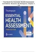 TEST BANK FOR ESSENTIAL HEALTH ASSESSMENT 3rd EDITION BY JANICE M THOMPSON 2026 Chapters 1 to 24 Exam Questions Answers Study Resource