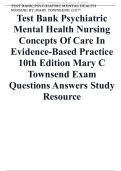 Test Bank Davis Advantage For Townsend's Psychiatric Mental Health Nursing&comma; 11th Edition By Morgan And Latest Questions With Answers