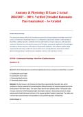 Anatomy & Physiology II Exam 2 Actual 2026&sol;2027 &ndash; 100&percnt; Verified &vert; Detailed Rationales &ndash; Pass Guaranteed &ndash; A&plus; Graded&NewLine;