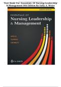 Test Bank Essentials of Nursing Leadership and Management 8th Edition &lpar;2023 Weiss&rpar;  Exam Questions Answers Study Resource