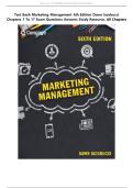 Test Bank Marketing Management 6th Edition &lpar;2021 Dawn Iacobucci &rpar;Chapters 1 to 17 Exam Questions Answers Study Resource