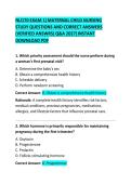NU170 Exam 1 Practice Questions and Answers &vert; Fundamentals of Maternal-Child Nursing Study Guide