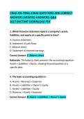 CBAD 201 Final Exam Questions and Correct Answers &vert; Comprehensive Business Administration Study Guide