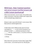 REHS Exam Questions and Correct Answers &vert; Comprehensive Registered Environmental Health Specialist Study Guide