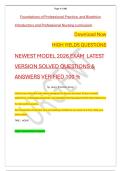 Foundations of Professional Practice&comma; and Bioethics &NewLine;Introductory and Professional Nursing curriculum