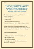 DOT ACTUAL COMPREHENSIVE EXAM PREP&NewLine;2026 ALL QUESTIONS AND CORRECT&NewLine;DETAILED ANSWERS WITH RATIONALES&NewLine;ALREADY A GRADED WITH EXPERT&NewLine;FEEDBACK &vert;NEW AND REVISED