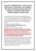 APEA 3P COMPREHENSIVE ACTUAL EXAM&NewLine;PREP 2026 ALL QUESTIONS AND CORRECT&NewLine;DETAILED ANSWERS WITH RATIONALES&NewLine;ALREADY A GRADED WITH EXPERT&NewLine;FEEDBACK&vert;NEEW AND REVISED