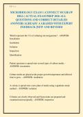 MICROBIOLOGY EXAM 1 &lpar;CONNECT MCGRAW&NewLine;HILL&rpar; ACTUAL EXAM PREP 2026 ALL&NewLine;QUESTIONS AND CORRECT DETAILED&NewLine;ANSWERS ALREADY A GRADED WITH EXPERT&NewLine;FEEDBACK &vert;NEW AND REVISED