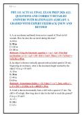 PHY 111 ACTUAL FINAL EXAM PREP 2026 ALL&NewLine;QUESTIONS AND CORRECT DETAILED&NewLine;ANSWERS WITH RATIONALES ALREADY A&NewLine;GRADED WITH EXPERT FEEDBACK &vert;NEW AND&NewLine;REVISED&NewLine;