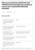 PHTLS Post Test 9th EXAM QUESTIONS AND VERIFIED SOLUTIONS &vert;2026&vert; Exam Questions & Answers Test &vert;&vert; ELABORATED &DETAILED ANSWERS&excl;&excl;&NewLine;&NewLine;