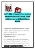 ACFI 580 Forensic Accounting Midterm Exam &vert; 25&plus; Questions with Verified Answers &vert; Fraud Examination&comma; Money Laundering&comma; Cybercrime & Financial Crimes