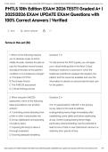 PHTLS 10th Edition EXAM 2026 TEST&excl;&excl; Graded A&plus; &vert; 2025&vert;2026 EXAM UPDATE EXAM Questions with 100&percnt; Correct Answers &vert; Verified&NewLine;&NewLine;