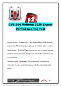 CVS 204 Midterm Exam Questions & Answers &lpar;2026&rpar; &vert; 60&plus; Practice Questions &vert; Cardiovascular Disorders&comma; Cardiac Anatomy&comma; ECG&comma; Angina & Heart Sounds
