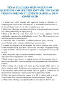 TEXAS TEACHERS SPED 186 EXAM 100&NewLine;QUESTIONS AND VERIFIED ANSWERS &vert;TOP RATED&NewLine;VERSION FOR 2026 BY EXPERTS &vert;RATED A&plus; &vert;NEW&NewLine;AND REVISED