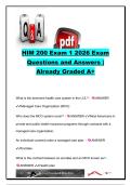 HIM 200 Exam 1 Questions & Answers &lpar;2026&rpar; &vert; 300&plus; Practice Questions &vert; U&period;S&period; Healthcare System&comma; Managed Care&comma; Medicare&comma; Medicaid&comma; HIPAA & Health Informatics &vert; Health Information Management