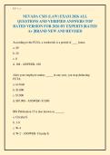 NEVADA CMS &lpar;LAW&rpar; EXAM 2026 ALL&NewLine;QUESTIONS AND VERIFIED ANSWERS TOP&NewLine;RATED VERSION FOR 2026 BY EXPERTS &vert;RATED&NewLine;A&plus; &vert;BRAND NEW AND REVISED